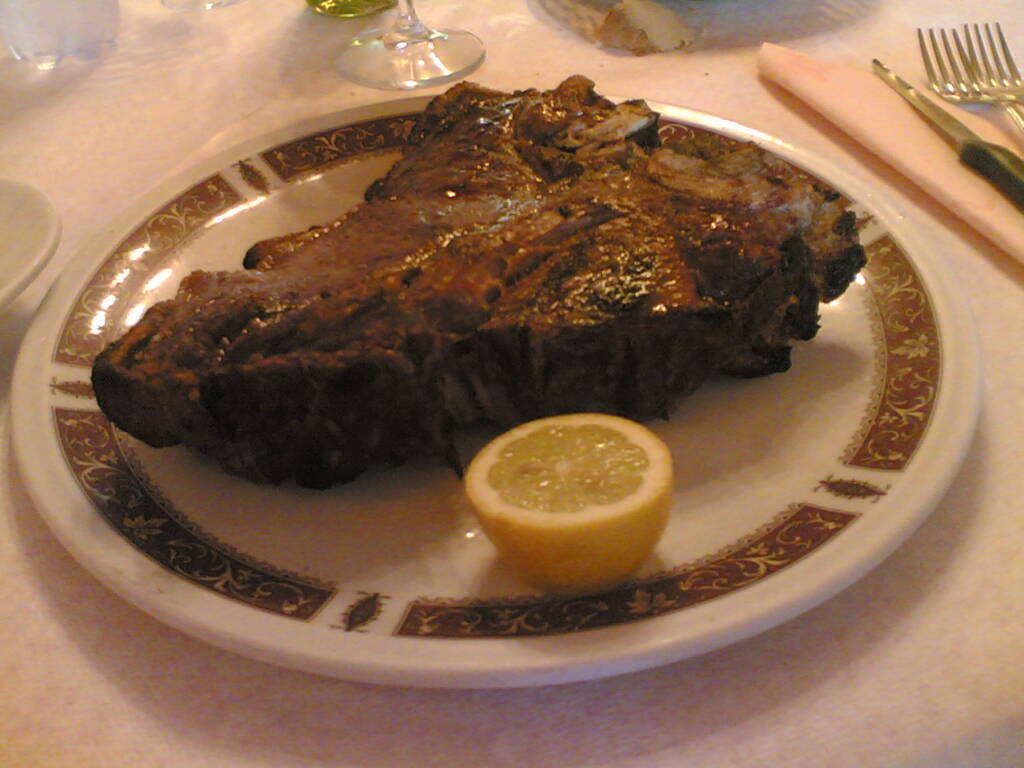 Bistecca alla fiorentina, the thick T-bone steak of Florence