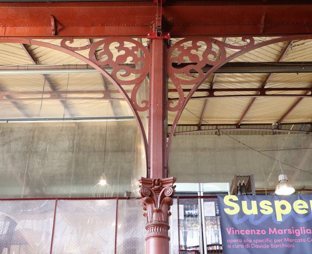 Cast-iron architecture inside the Mercato Centrale of Florence